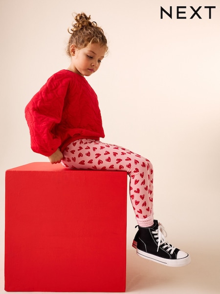 Pink/Red Heart Leggings (3-16yrs) (H65078) | AED25 - AED51