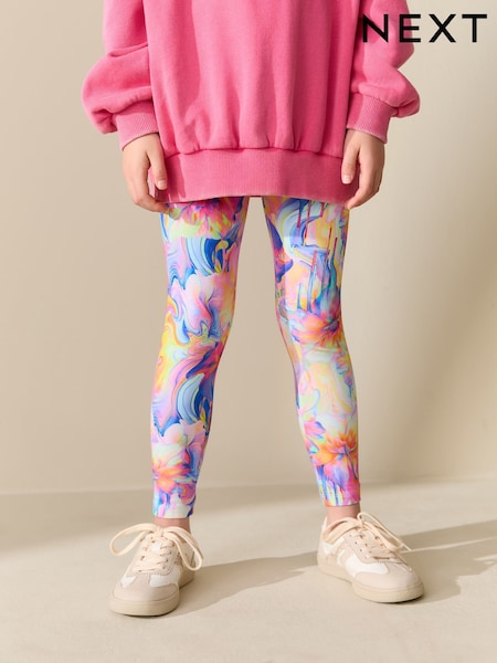 Orange/Blue Floral Leggings (3-16yrs) (H65083) | €7 - €13