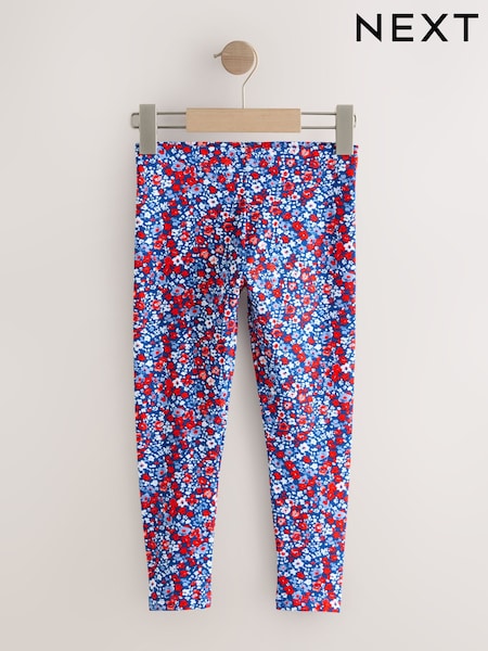 Blue/Red Floral - Leggings (3-16yrs) (H65084) | ‏26 ر.ق. - ‏52 ر.ق.