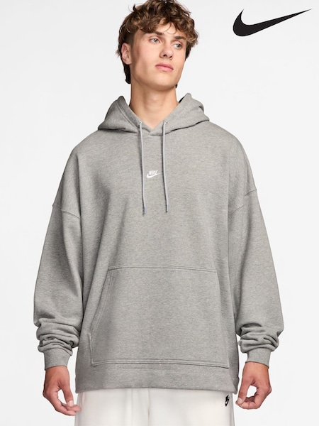 Nike Black Grey Sportswear Club French Terry Oversized Pullover Hoodie (H65150) | €79