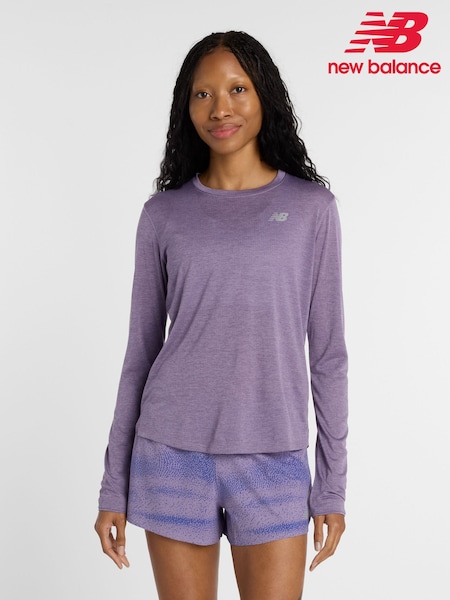 New Balance Purple Athletics Long Sleeve T-Shirt (H65266) | kr707
