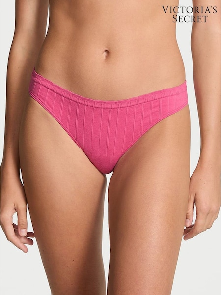 Victoria's Secret Berry Galore Pink Thong Cotton Rib Knickers (H65307) | €11.50