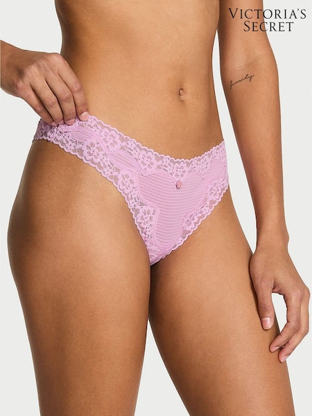 Victoria's Secret Bikini Pink Thong Lace Waist Knickers (H65315) | €13