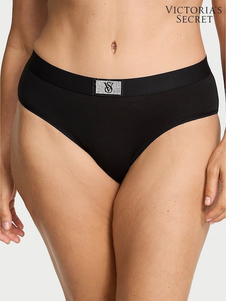 Victoria's Secret Black Hipster Logo Shine Patch Knickers (H65332) | €13