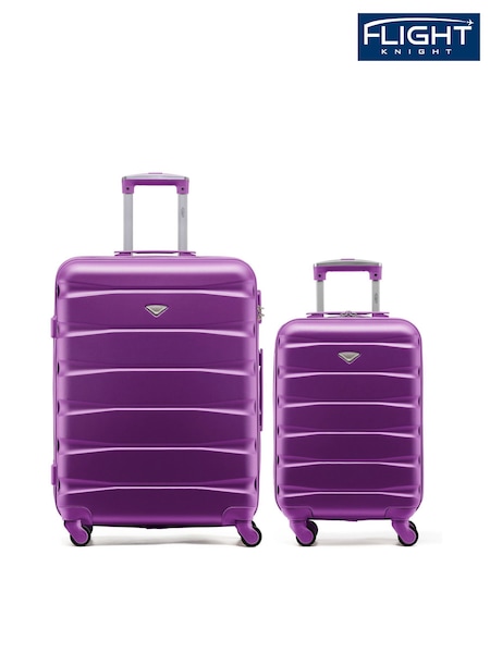Flight Knight Medium & Small Purple Check-In & Carry-On Hardcase Travel Suitcase Set Of 2 (H65681) | €128