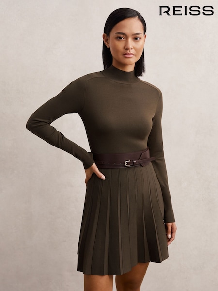 Reiss Lici Knitted Belted Skater Mini Dress (H65976) | 285 €
