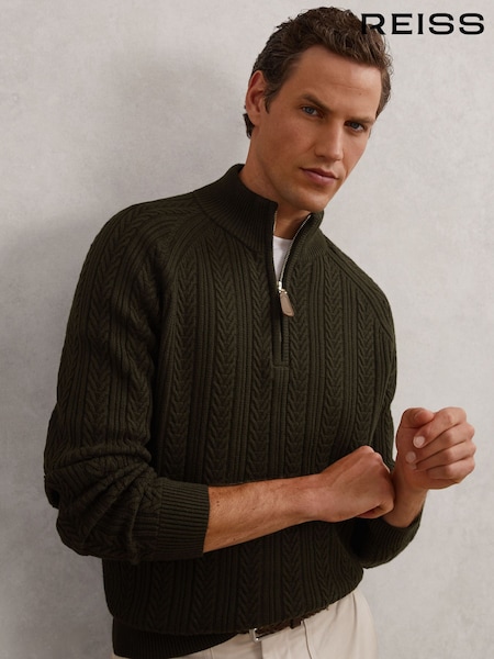 Reiss Dark Olive Green Loxley Jumper (H65999) | €170