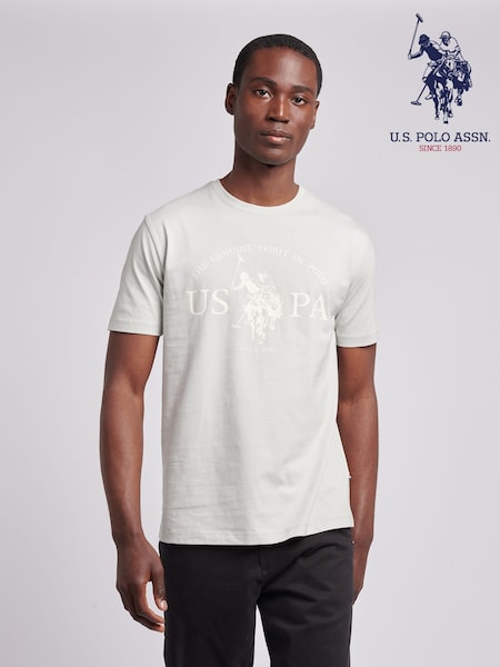 رمادي - U.S. Polo Assn. Mens Graphic Print 100% Cotton T-Shirt (H66101) | ‏116 د.إ.‏