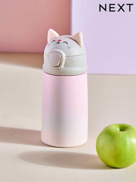 Pink Cute Cat 350ml Stainless Steel Water Bottle (H66118) | SGD 20