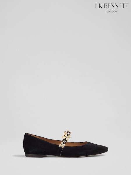 LK Bennett Black Flower Trim Design Flats (H66137) | € 466