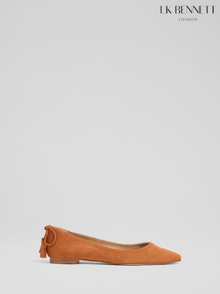 LK Bennett Brown Essie Tassel Point Flats (H66151) | €361