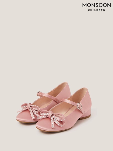 Monsoon Pink Diamante Bow Ballet Heels (H66200) | €35 - €40