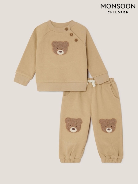 Monsoon Brown Benny Bear Sweatshirt & Joggers Set (H66208) | R$ 245