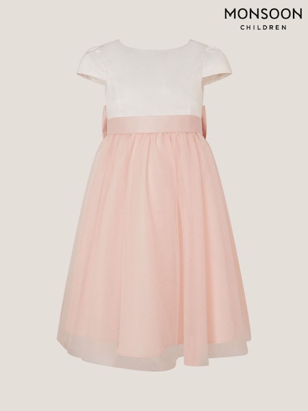 Monsoon Pink Satin Bridesmaid Dress (H66216) | AED320 - AED391