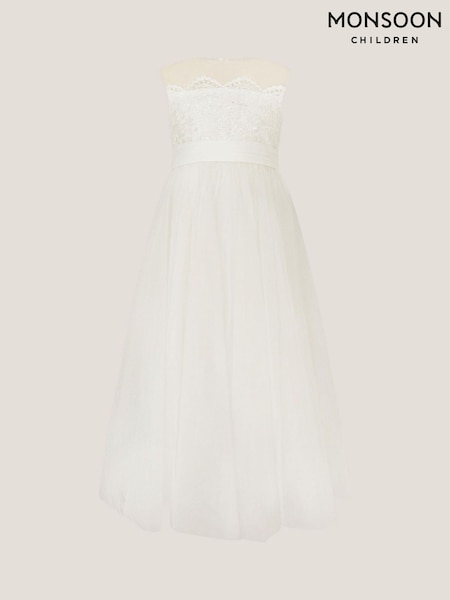 Monsoon Natural Cynthia Strapless Lace Maxi Dress (H66219) | €77 - €89