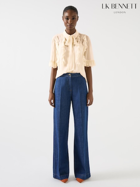 LK Bennett Corissa Viscose Frill Detail Chiffon Shirt (H66227) | 253 €