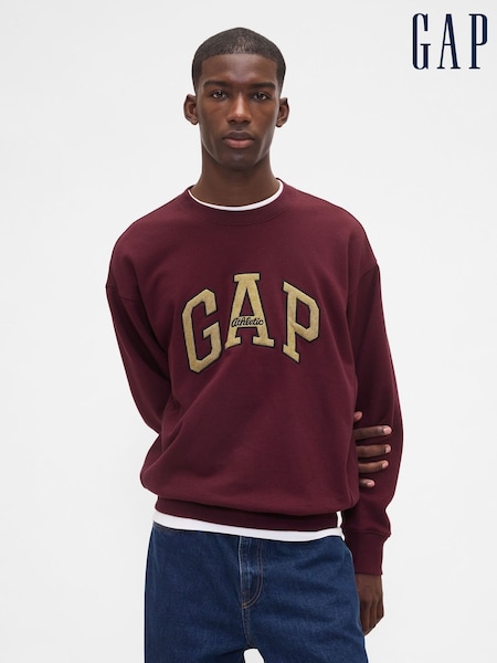 Gap Burgundy Red Oversized Heavyweight Logo Sweatshirt (H66420) | €80