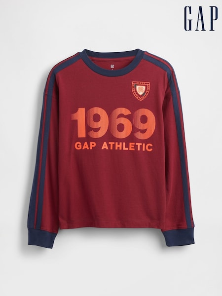 Gap Red Soccer Jersey Logo Crew Neck T-Shirt (4-13yrs) (4-13yrs) (H66456) | €23