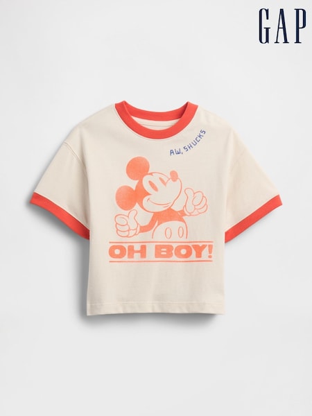 Kremna/rdeča - Gap Disney Graphic Crew Neck T-Shirt (6mths-5yrs) (H66463) | € 21