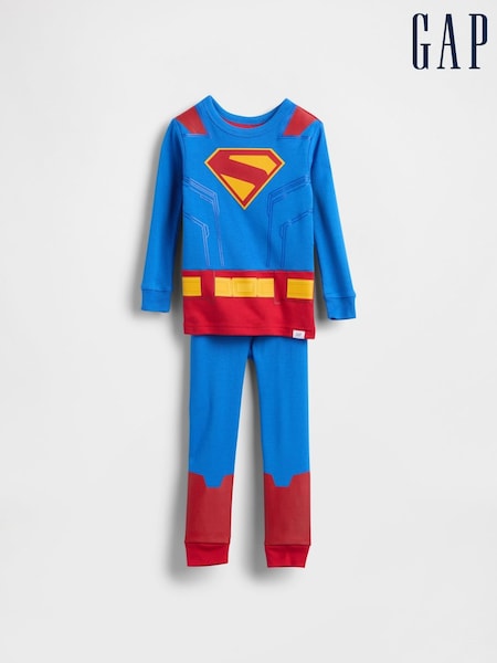 Gap Blue Brushed Cotton Superman Pyjamas Set (6mths-5yrs) (6mths-5yrs) (H66478) | € 39