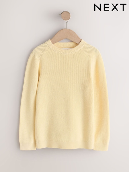 أصفر فاتح - Cotton Crew Neck Knitted Jumper (3-16yrs) (H66485) | ‏68 ر.ق. - ‏94 ر.ق.