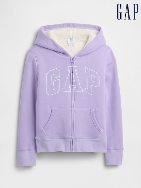 Gap Purple Logo Sherpa Hoodie (4-13yrs) (H66504) | €40