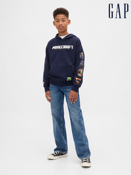 Gap Navy Blue Minecraft Relaxed Hoodie (4-13yrs) (4-13yrs) (H66510) | €46