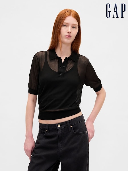 Gap Black Gap Sheer Crop Polo Jumper (H66511) | € 41