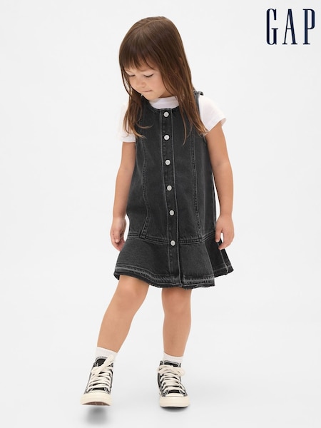 Gap Black Denim Peplum Hem Dress (6mths-5yrs) (6mths-5yrs) (H66532) | €33