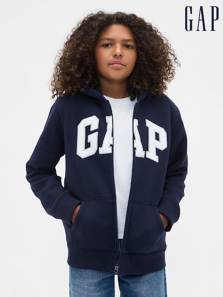 Gap Navy Blue Logo Sherpa Zip Hoodie (4-13yrs) (4-13yrs) (H66560) | €37