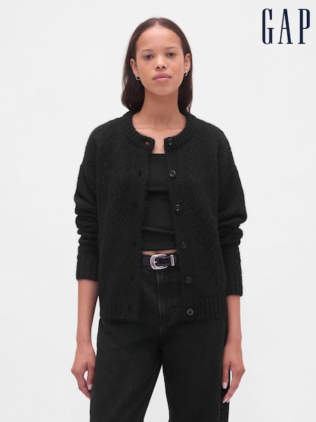 Gap Black Fuzzy Pointelle Cardigan (H66612) | €78.50