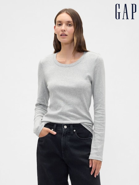Gap Grey Long Sleeve Modern Crewneck T-Shirt (H66630) | €20