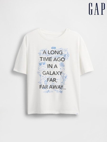 Gap White Star Wars Graphic T-Shirt (6-13yrs) (6-13yrs) (H66642) | €50
