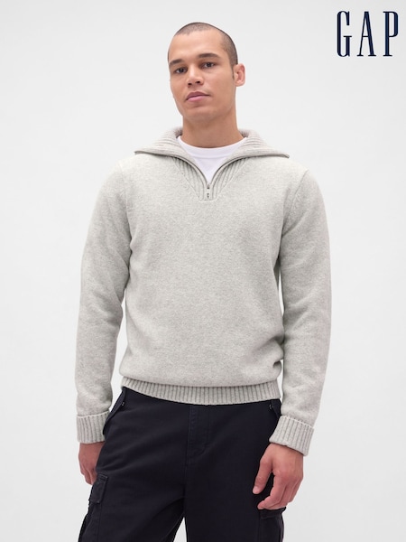 Gap Grey Soft Touch Quarter Zip Pullover Sweatshirt (H66648) | €85