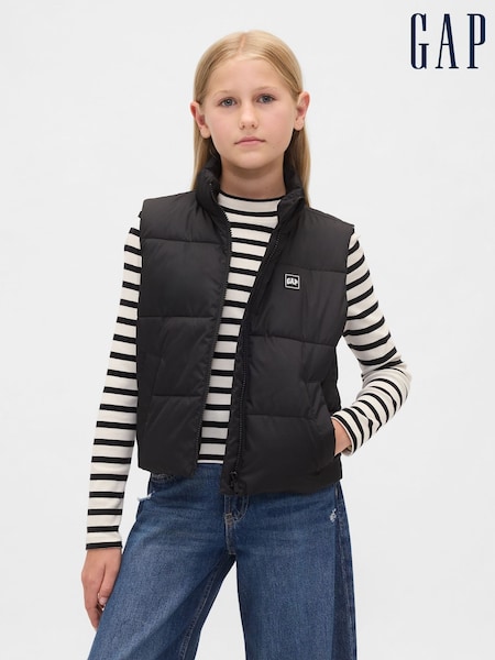 Gap Black Cold Control Relaxed Puffer Vest (4-13yrs) (4-13yrs) (H66655) | €33