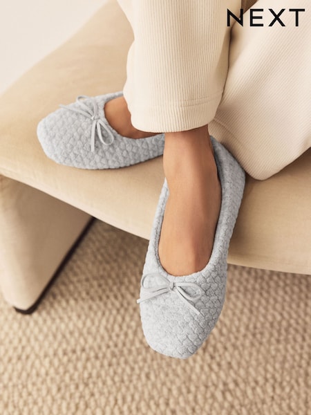 Grey Ballerina Heart Slippers (H66699) | 57 QAR