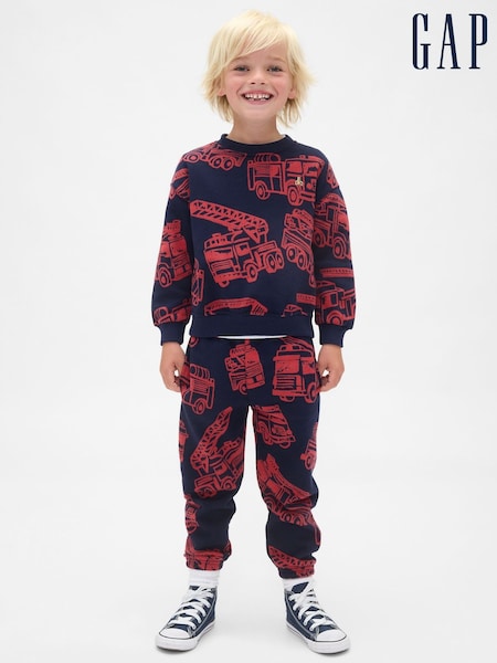 Gap Navy Blue Vintage Soft Firetruck Sweatshirt & Joggers Set (6mths-5yrs) (6mths-5yrs) (H66759) | €53