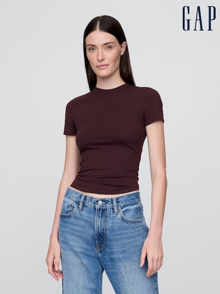 Gap Maroon Red CloseKnit Jersey Short Sleeve T-Shirt (H66764) | €16