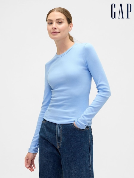 Gap Blue Long Sleeve Ribbed T-Shirt (H66774) | €21