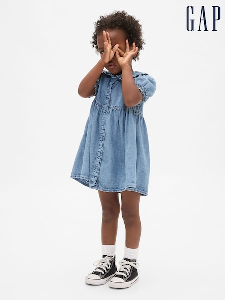Gap Blue Denim Ruffle Dress (6mths-5yrs) (6mths-5yrs) (H66838) | €40