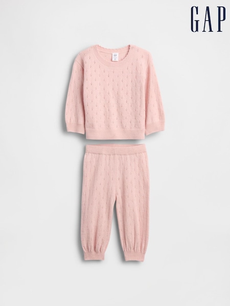Gap Pink Soft Touch Pointelle Outfit Set (0-24mths) (H66856) | €46