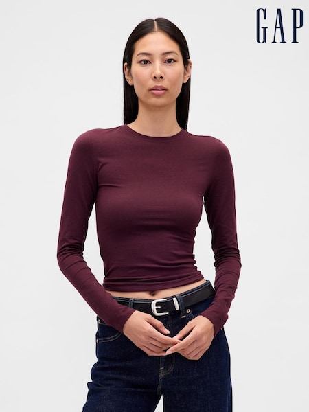 Gap Burgundy Red Close Knit Jersey T-Shirt (H66884) | €17.50
