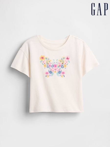 Gap Cream Relaxed Graphic Crew Neck T-Shirt (6mths-5yrs) (6mths-5yrs) (H66909) | €13