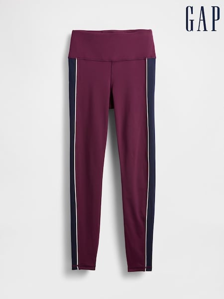 Gap Burgundy Red High Waisted Power Full Length Stripe Leggings (H66967) | €71