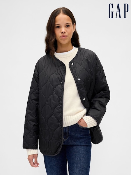Gap Black Lightweight Oversized Quilted Liner Jacket (H66968) | € 187