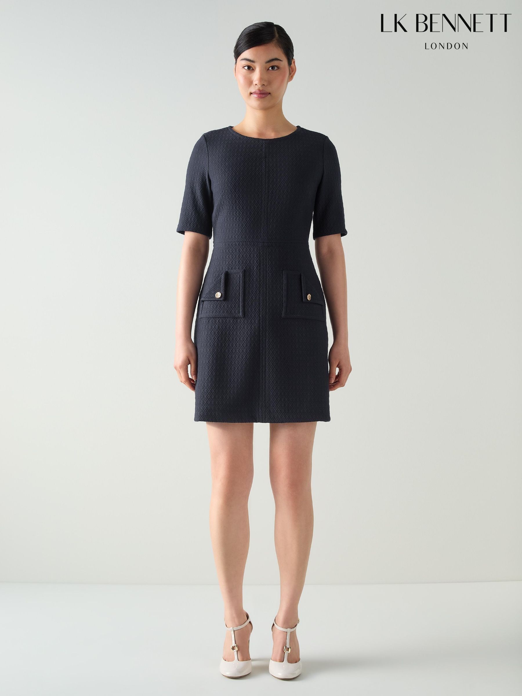 Lk bennett ワンピース Josephine Green One-Shoulder Pleated Dress | Sale