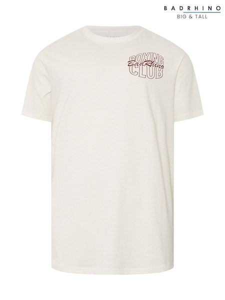 BadRhino Big & Tall White Boxing Gloves Relaxed T-Shirt (H67439) | AED116