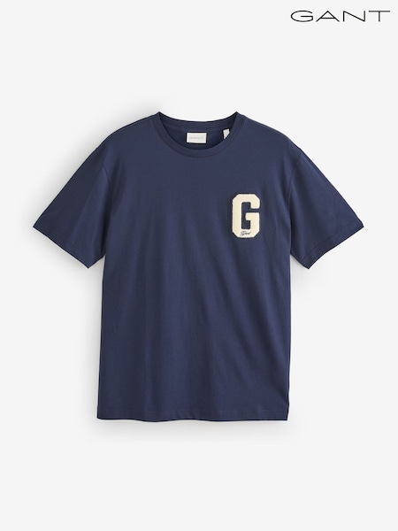 GANT Blue Preppy G Logo Cotton T-Shirt (H67446) | €64