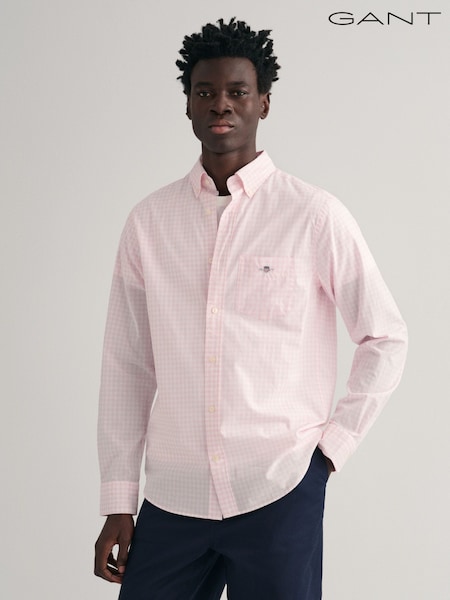 GANT Pink Gingham Print Classic Poplin Shirt (H67473) | €121