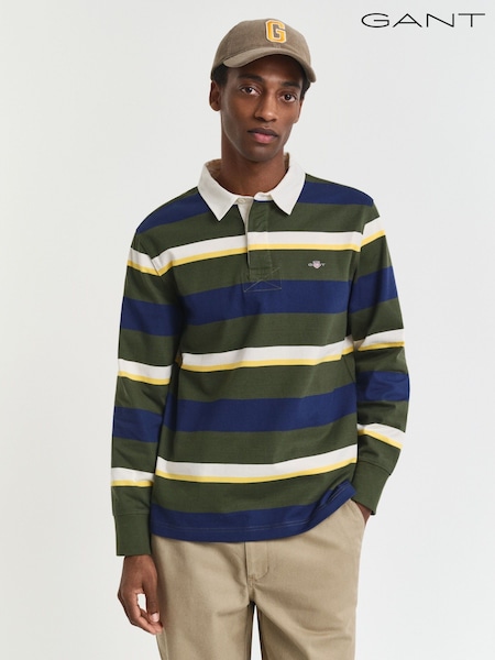 GANT Green Striped Heavy Rugger Rugby Shirt (H67480) | €172
